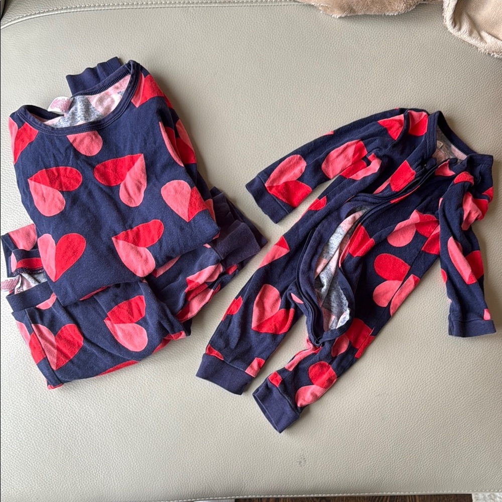 Heart Print Mommy and Me Matching Pajama Set
